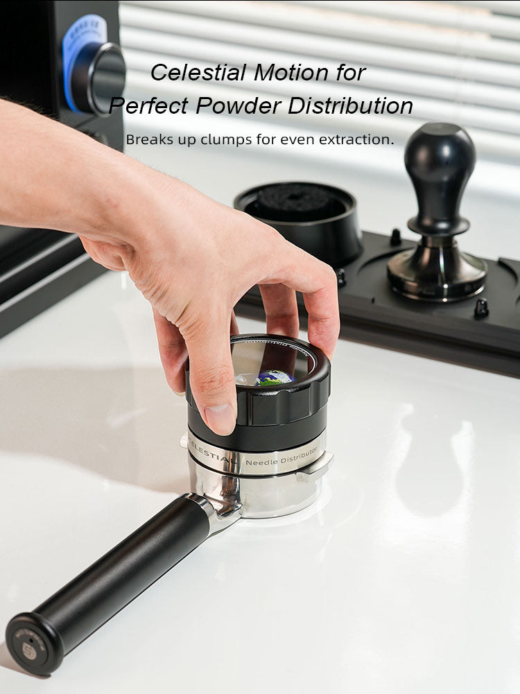 Celestial planetary bloomers for espresso brewing equipment.