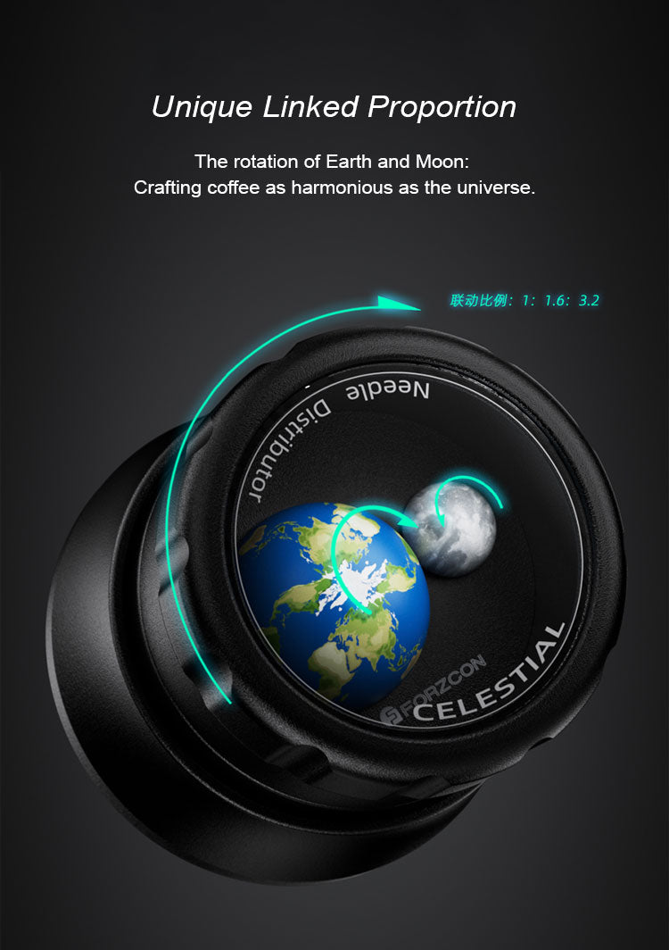 Celestial planetary bloomers for espresso brewing equipment.