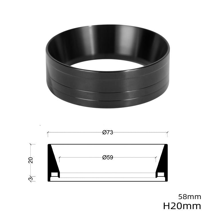 Stainless steel magnetic powder collection ring.