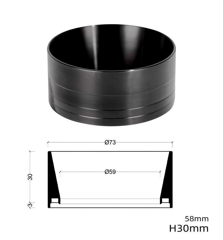 Stainless steel magnetic powder collection ring.
