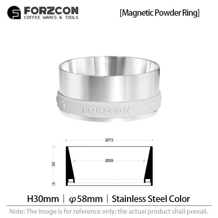 Stainless steel magnetic powder collection ring.